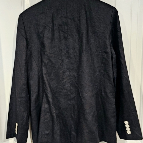Nwt Ralph Lauren Double-Breasted Linen Black Blazer sz 14 M - Picture 6 of 11